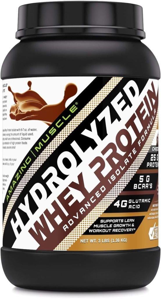 שריר מדהים Ultra Pure hydrolyzed חלבון Whey solate * תמיכה Lean שריר צמיחה & התאוששות מהירה (Chocolate)