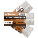 LyvWel Energy Gum | 100 מ"ג קפאין לכל אבני חן | All Natural | Sugar-Free Pre-Workout Boost: תוסף האנרגיה החיוני שלך כדי להישאר ער 3 Pack (Coffee)