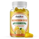 Magnesium Oxide Gummies 400 מ"ג, מגנזיום Oxide Chewable תוסף למבוגרים וילדים, Nerve, שריר, העצם & הלב תמיכה, non GMO, Pectin, טבעוני, 60, 60