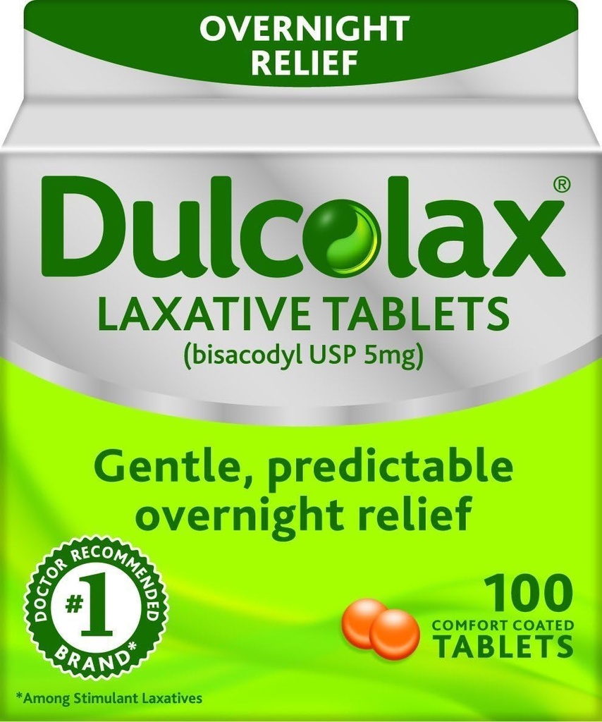 Dulcolax 5 מ"ג טבליות Laxative עבור עצירות - 100 ea