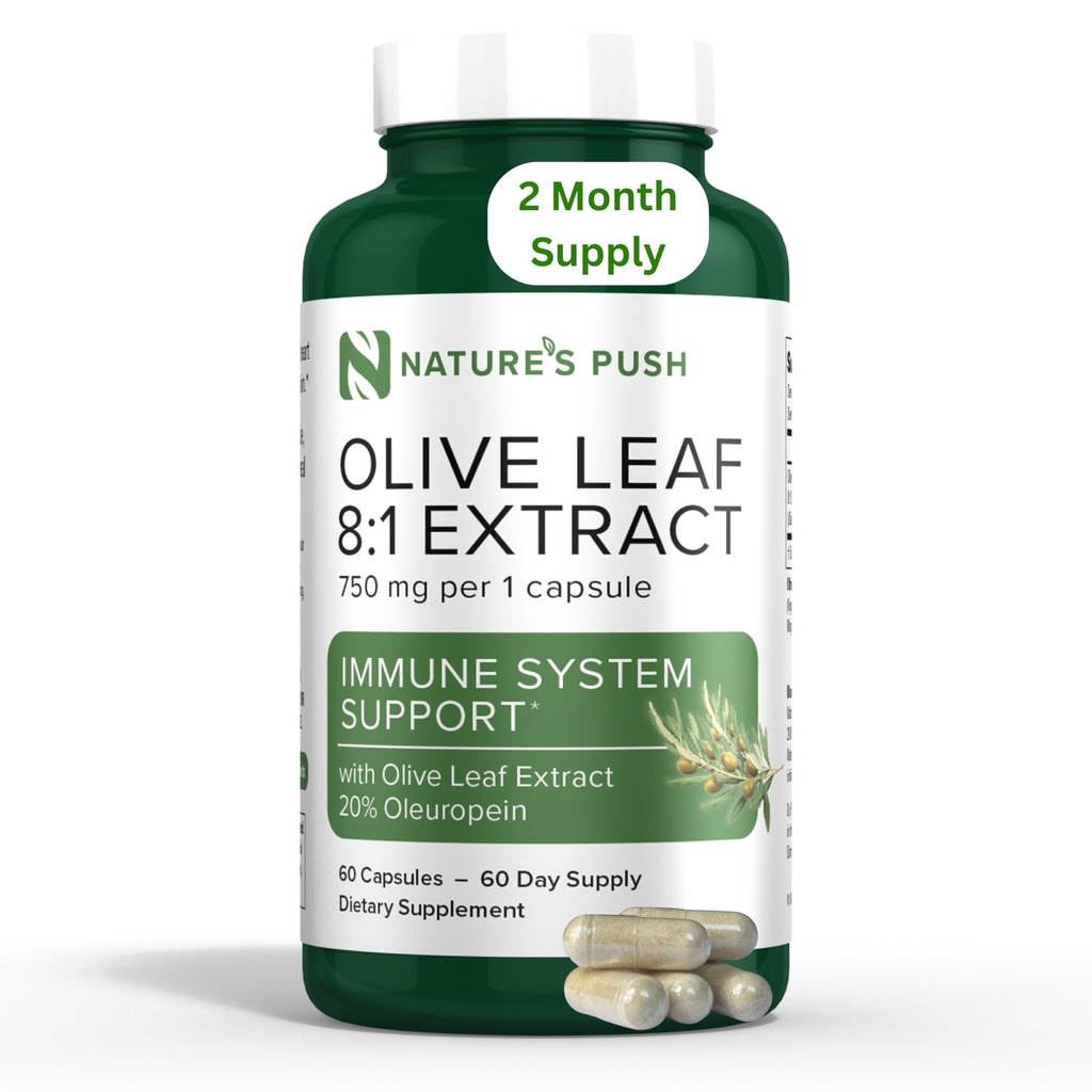 Power's Push Super Potent אוליב 8:1 לחלץ 20% Ol Europein 750 מ"ג קפסולת Immune System, Skin, and Heart Health Support Vegan non-GMO USA cGMPten Free Antioxidants 60 קפסולות 2 חודש אספקה