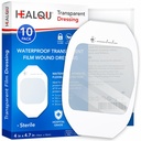 Transud Film Dressing 4" x 4.75" (10 Pack) - נדנדה חסימת מים למקלחת פוסט-סורגית, IV Shield, קעקוע לאחר טיפול, Clear Breathable Dressing Patches על ידי HEALQU