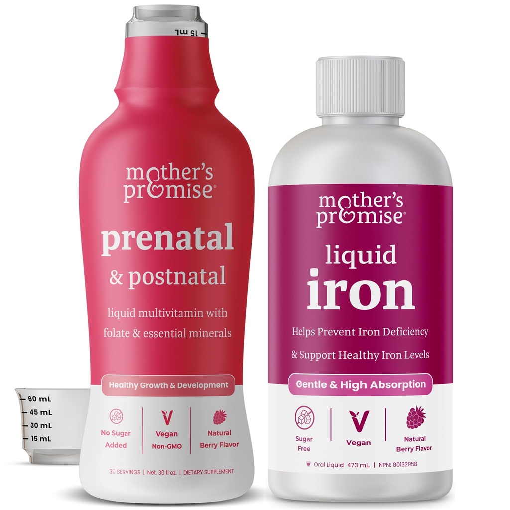 Mother's Promise Liquid Iron & Prenatal נוזל Multi Bundle