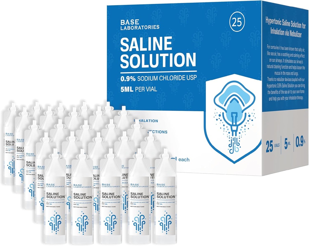 עקבו אחרי LABORATORIES 0.9% פתרון Saline עבור Nebulizer Machine | פתרון Saline עבור Inhalation & Nasal Irrigation