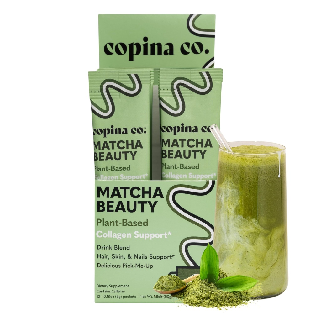 Copina Co. Matcha Beauty Collagen Booster Drink: Plant Based Collagen Support Smoothie Drink Variety Pack