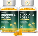 2 Pack Sugar-Free Rhodiola Rosea Gummies 1000 מ"ג, Rhodiola Rosea תוסף לנשים וגברים, תמיכה Endurance, Mood & Energy, non-GMO, טבעוני, 120 הרוזן