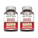 פורמולה מדהימה Quercetin 800 מ"ג עם Bromelain 165 מ"ג, 120 תוספי קפסולות Veggie (Pack of 2) - non-GMO - Gluten Free - תמיכה כוללת בריאות ו- Well להיות