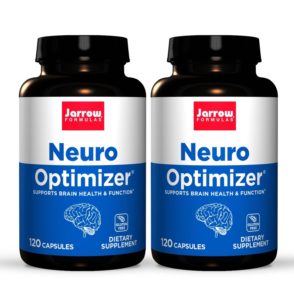 Jarrow Formulas Neuro Optimizer - 120 קפסולות, Pack of 2 - Brain Health & Antioxidant Support - כולל 7 חומרים מזינים עצביים - Gluten Free - 60 שרתים מלאים