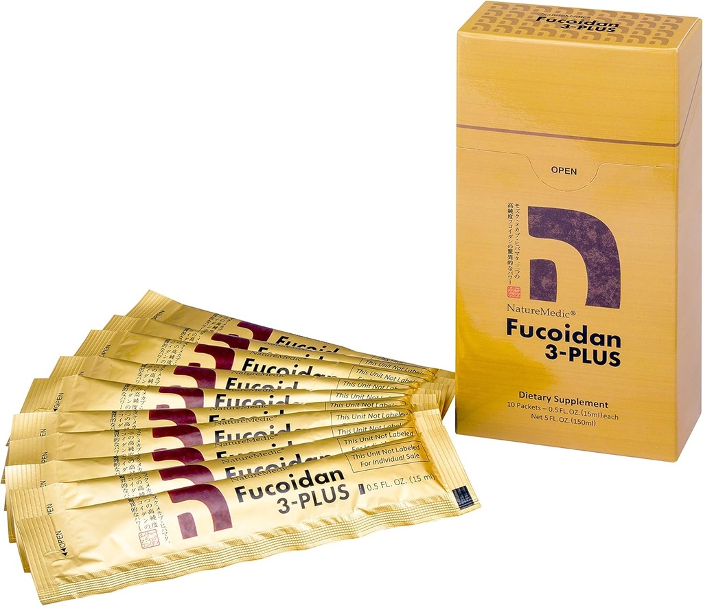 Fucoidan 3Plus Brown Seaweed Immunity תוסף עם שלושה סוגים של פורה גבוהה Fucoidan אורגני Mekabu Fucus Mozuku Agaricus 10 ערכות נוזלים מוגדלים שנעשו ביפן
