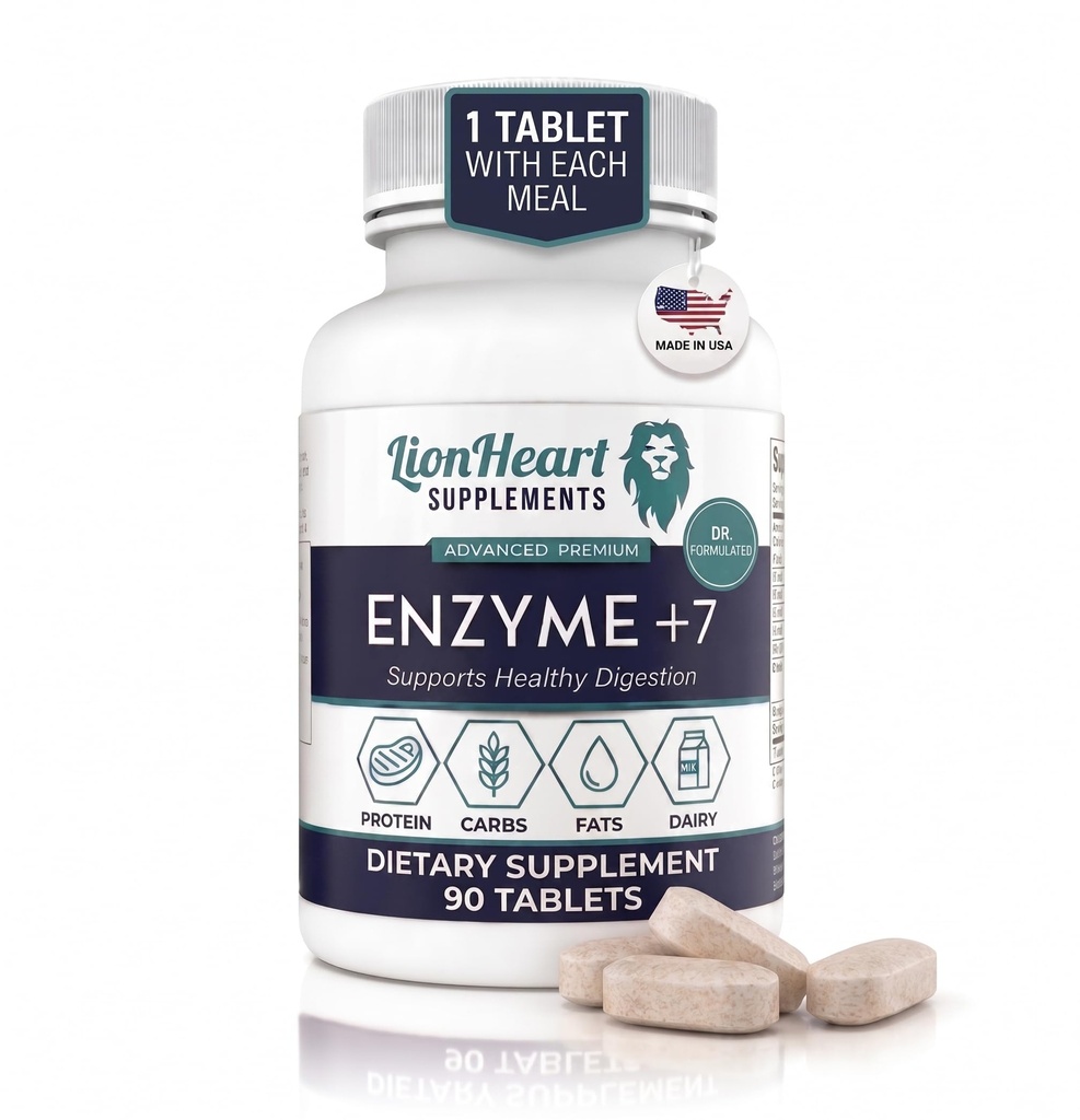 DIGESTIVE ENZYMES SUPPLEMENT - כולל Ox Bile Salts - Tablet עבור No Gallbladder Sufferers - Enzyme for Digest & Gas Relief - מסייע ב Bloating, Acid Reflux, Constipation & תיקון Leaky Gutky Gutky
