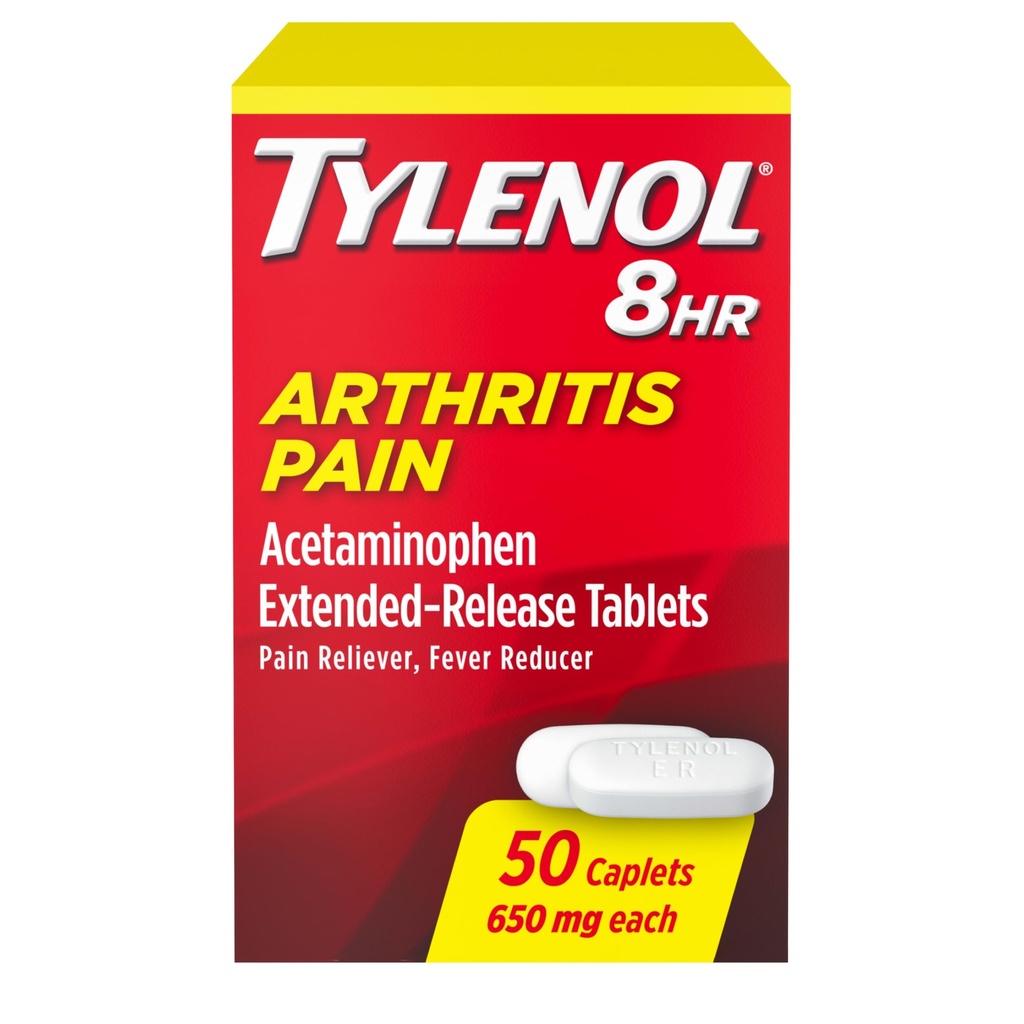 Tylenol 8 Hour Arthritis Pain הקלה טבליות מורחבות-Releases, 650 מ"ג Acetaminophen, כאב משותף Reliever & Fever משככי כאבים, אוראלי כאב Reliever עבור דלקת פרקים וכאב משותף, הרוזן 50