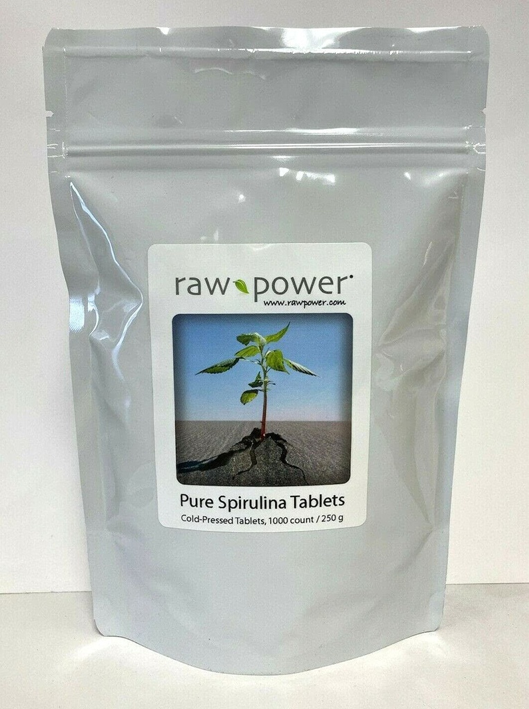 טבליות Spirulina, 1000 Count, 250 מ"ג כל אחד, (250 גרמים / 8.8 oz) 100% טהור, גולמי, אורגני, קר