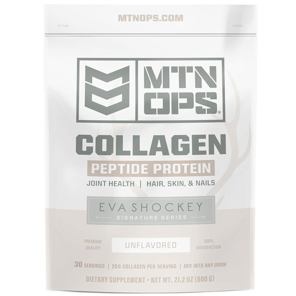 MTN OPS Collagen Peptide אבקת חלבון על ידי סדרת החתימה של אווה Shockey, 20g Unflavored Bovine Collagen Peptide חלבון לשרת, Zero Sugar, Paleo Friendly, 30 משרתים, 21.2 Ouncece