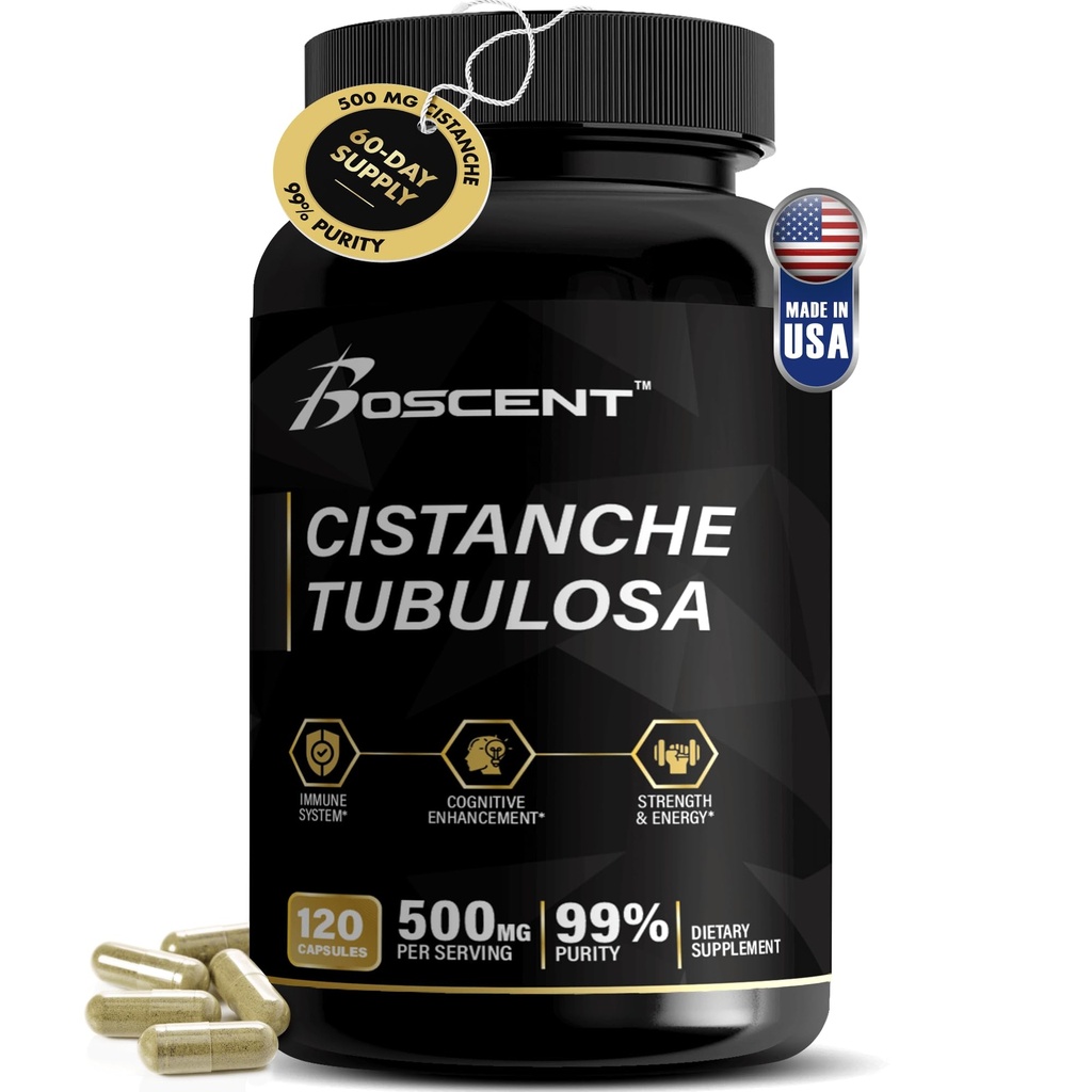 Premium Cistanche Tubulosa לחלץ 500 מ"ג (120 קפסולות) - 50% Echinacosides, 10% Acteosides - nootropic טבעי עבור Stamina, Immunity וזיכרון - No Fillers, הורמונלי - כוח Booster לגברים