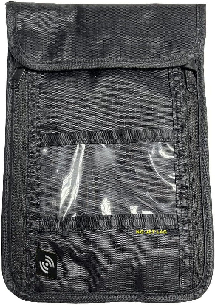 NO Jet Lag Travel Neck Pouch, הדרכון / כסף הולר עבור נסיעות עם טכנולוגיית חסימת RFID, נסיעות מוסתר Pouch כדי להגן על מזומנים, כרטיסי אשראי, טלפונים, נסיעות חיוניים