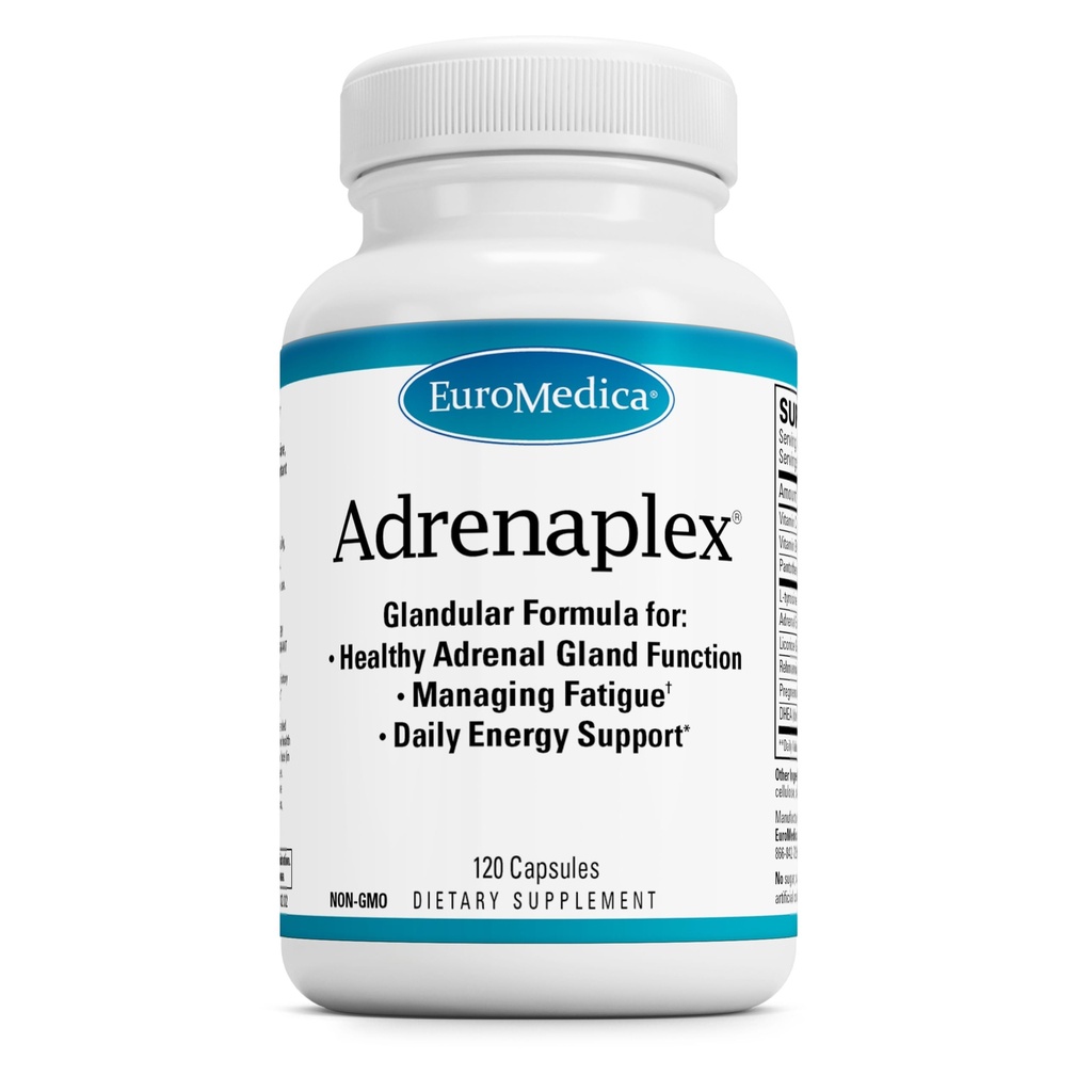 EuroMedica Adrenaplex - Adrenal Gland function תוסף תמיכה Gland עם ויטמינים C & B6 - תמיכה בתפקוד אדמירל בריא - לשמור על הגעה של ילדים - 120 קפסולות