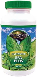 Youngevity Ultimate EFA Plus - Essential Fatty Acids, 90 Soft Gels - Balanced Fish Oil Formula for Heart, Brain, Joint, Skin Health - אומגה 3, אומגה 6, אומגה-9 עבור תמיכה בבריאות אופטית