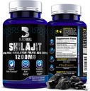 Blackbull Shilajit Pure ההימלאיה אורגני קפסולות - Natural Shilajit Resin אורגני עם 20% Fulvic Acid תוספת, Brain Health, Aging Immune Support - Pure ההימלאיה שילאג'יט