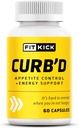 FITKICK Curb'D קפסולות - תמיכה לא מרשם & Craving, אנרגיה להתמקד פורמולה עם חומרי גלם טבעיים - Raspberry Ketones, קפה ירוק Bean & Citrus Aurantium - 60 קפסולות טבעוניות