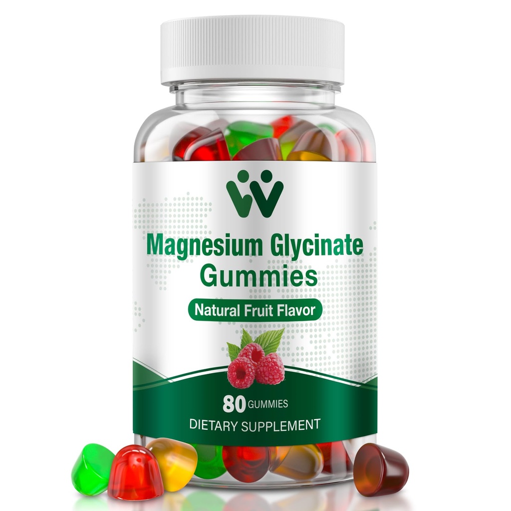 Magnesium Glycinate Gummies 400 Mg, מגנזיום ללא סוכר לילדים ומבוגרים עם L-Threonate, Calcium & ויטמינים B6+D3, הרוזן Magnesium Glycinate Gummy מעורבים פירות פלברייטרים מעורבים