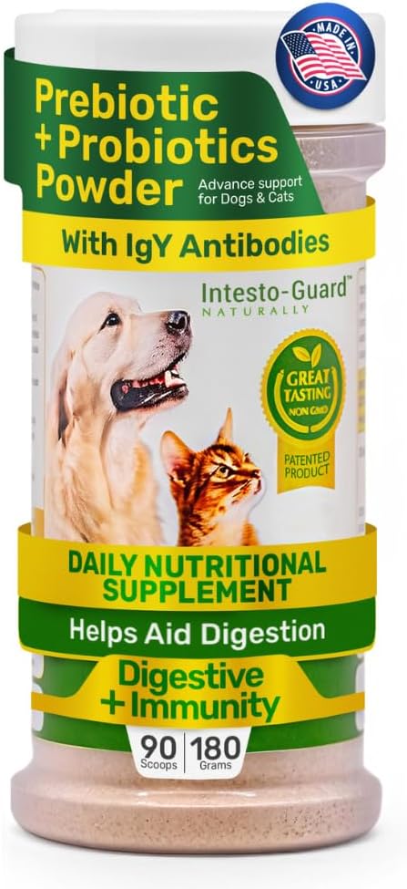 אבקת Probiotics for Dogs & Cats Bowel Digestive Immune תומך ב- Gutora Nutrition Immunity (90 Scoop Pack 1)