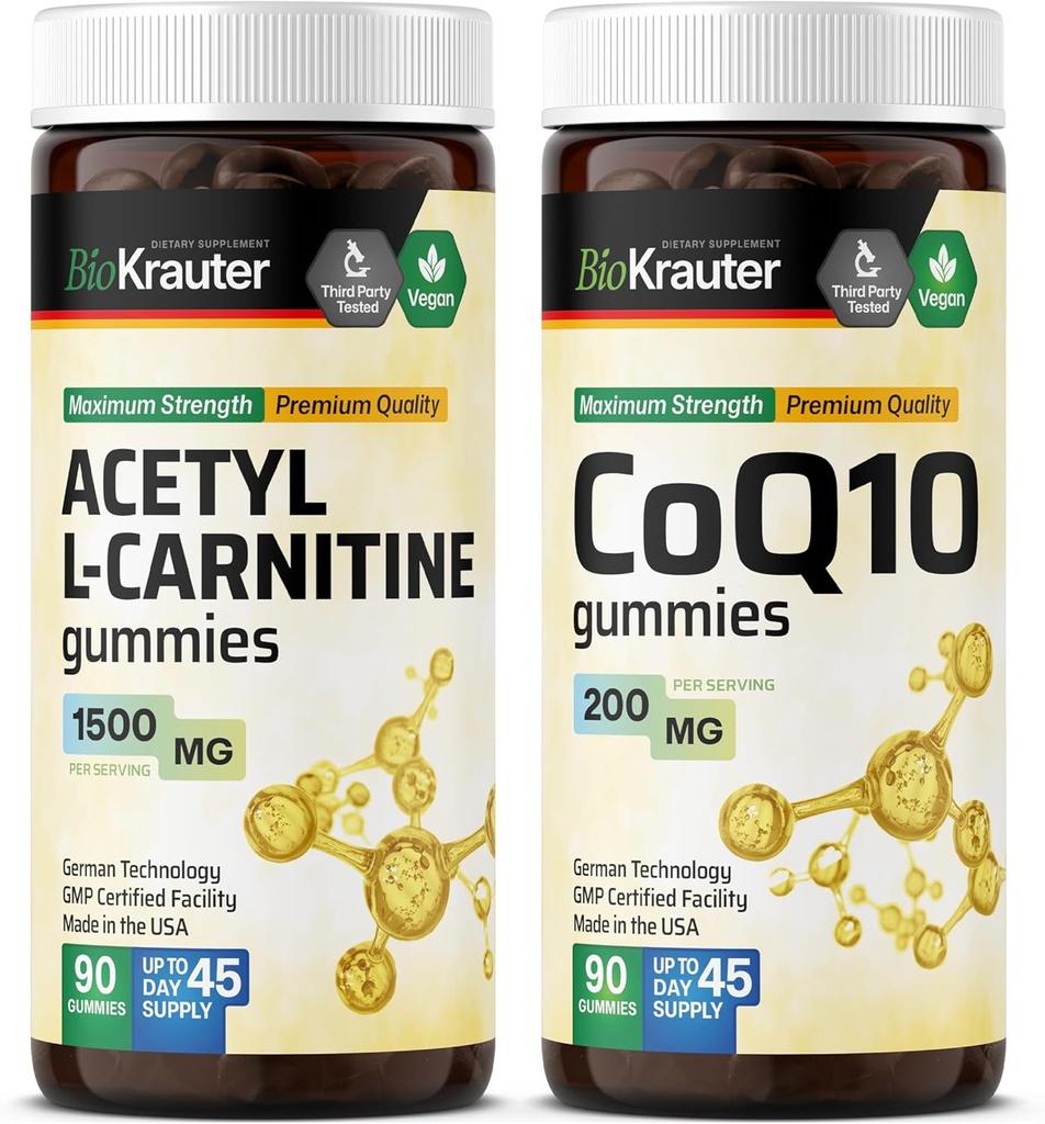 BIO KRAUTER Acetyl L-Carnitine 90 Gummies & CoQ10 90 חניכיים