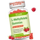 L-Methylfolate 15 מ"ג חניכיים עם Methyl B12, תוסף Folate עבור Mood, Brain Health, Immune Support, Raspberry Flavor, 60 Count