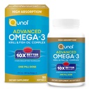Qunol מתקדם אומגה 3 קריל ותרכובת שמן דגים, 10x Better Bioavailability, One Pill Dose, 250 מ"ג EPA & DHA, תומך במוח, עין, לב ובריאות משותפת, 90 Count (Pack of 1)