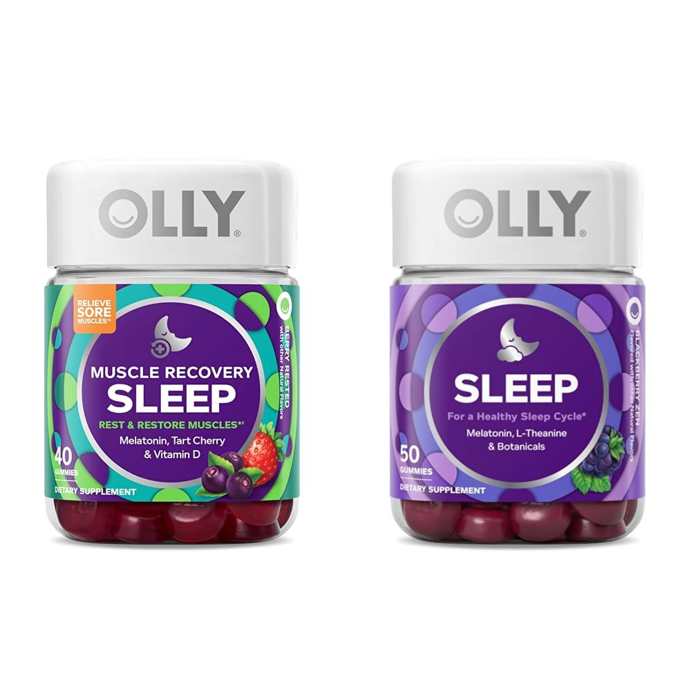 חניכיים עם מלטונין, Tart Cherry, ויטמין D, 40 Count Sleep Gummy with Melatonin, L-theanine, Chamomile, 50 Count