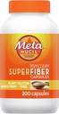 Metamucil SuperFiber Psyllium קפסולות, Gluten Free and Sugar-Free, 200 Ct