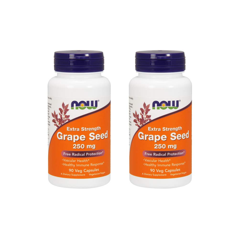 Now Foods Grape Seed לחלץ 250 מ"ג, 90 Vcaps - (Pack of 2)
