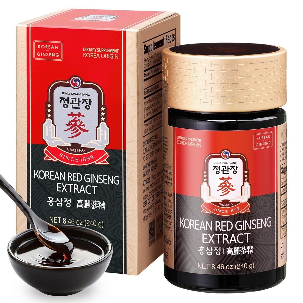 CheongKwanJang [Korean Red Panax Geneseng לחלץ כוח נוסף, אנרגיה Boost, ביצועים, Boost Immune System, Stamina, Blood Circulation and Mental Health Support, Memory, Productivity - 240gg