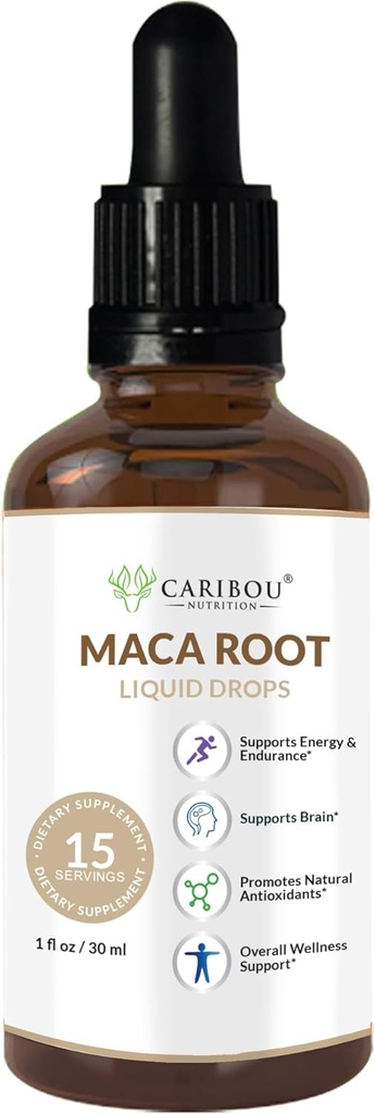 Maca Root Liquid Drops | Maca Root Extracts | Maca Root Extracts | Maca Supplement for Enhanced Mood & Vitality | טבעוני, non-GMO, Gluten & Alcohol Free | 1 Fl Oz