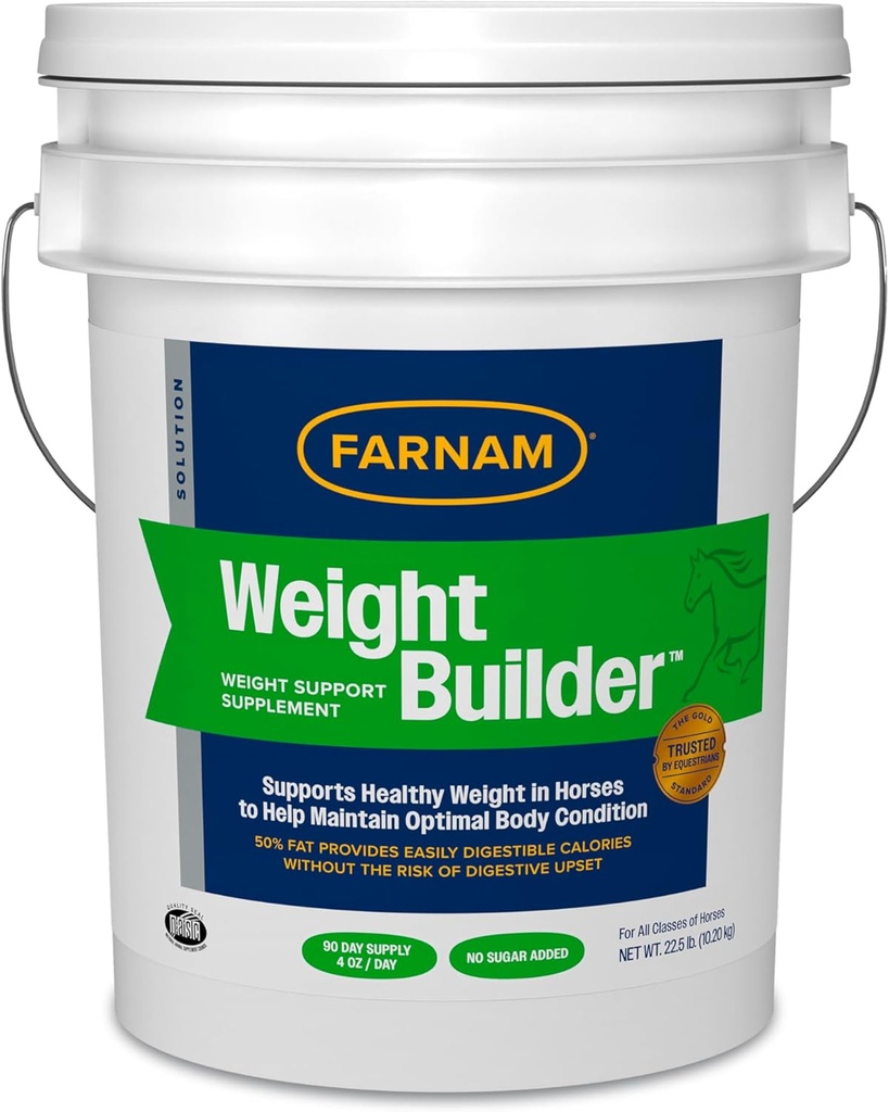 Farnam Weight Builder Support for Horses, Helps Keep Optimal Weight and Body Condition, 22.5 lb., 90 יום אספקה