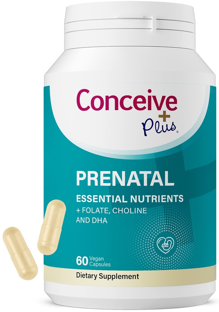 תוספת ויטמינים טרום לידתי עבור נשים תוסף - Multivitamin עם Folic Acid עבור הריון טבעוני, Choline, ברזל - טרום נטול ויטמין DHA, non GMO - ויטמין לידה עבור המוח & העין 60 קפסולות קפסולות