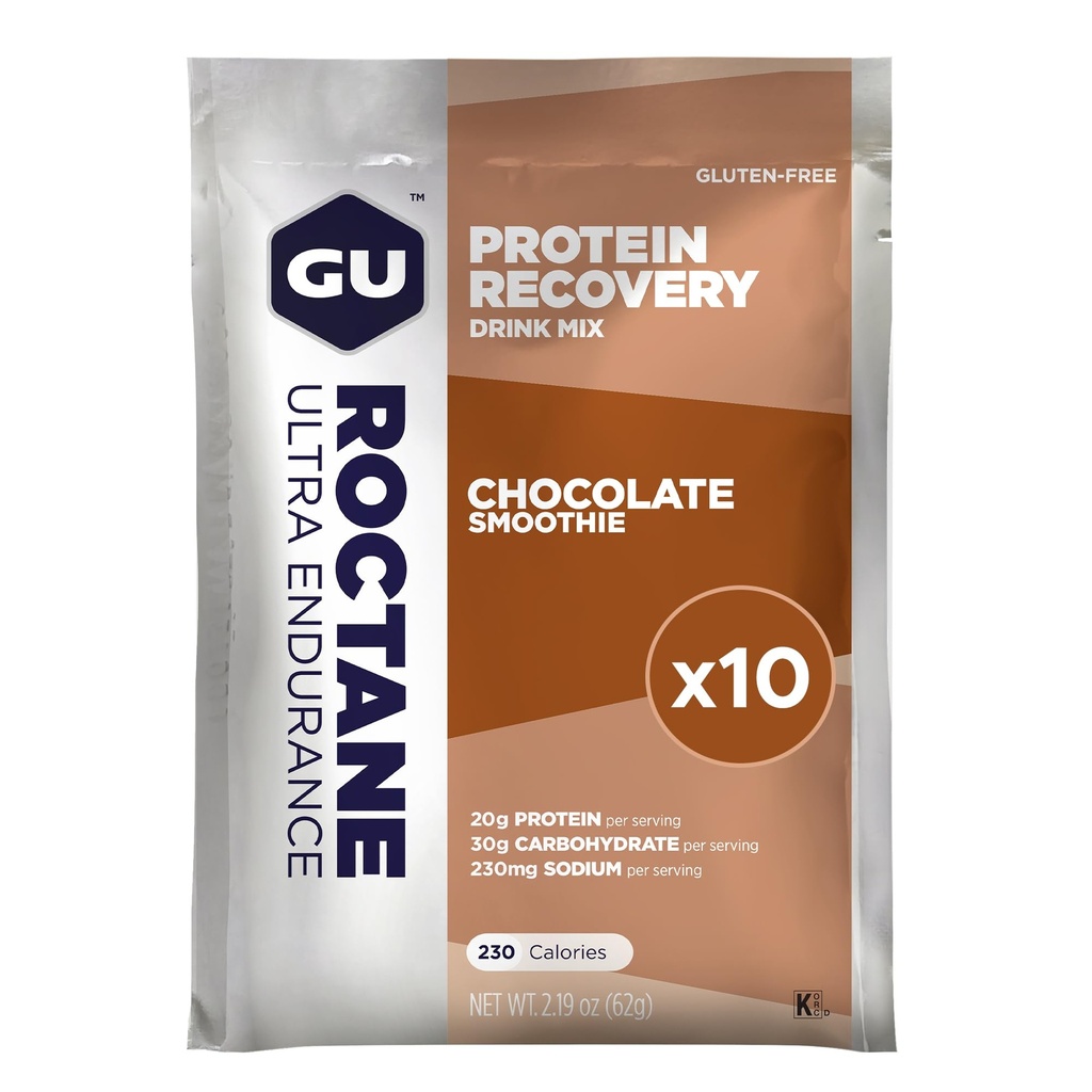 אנרגיה ירוקה רוקטהאן Ultra Endurance חלבונים Recovery Drink Mix, Gluten-Free and Kosher Milk, Recovery Support After Any Workout, 10 Single-משרתת Packets, שוקולד Smoothie