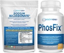 אורגני Sodium Bicarbonate Alkaline תוסף Bundle: 1LB אבקת Alkalinity, Kidney & Acid Support + PhosFix 120 Pills Phosphorus Binder for Healthy Phosphorus Levels & Kidney Health Renal Suppororor