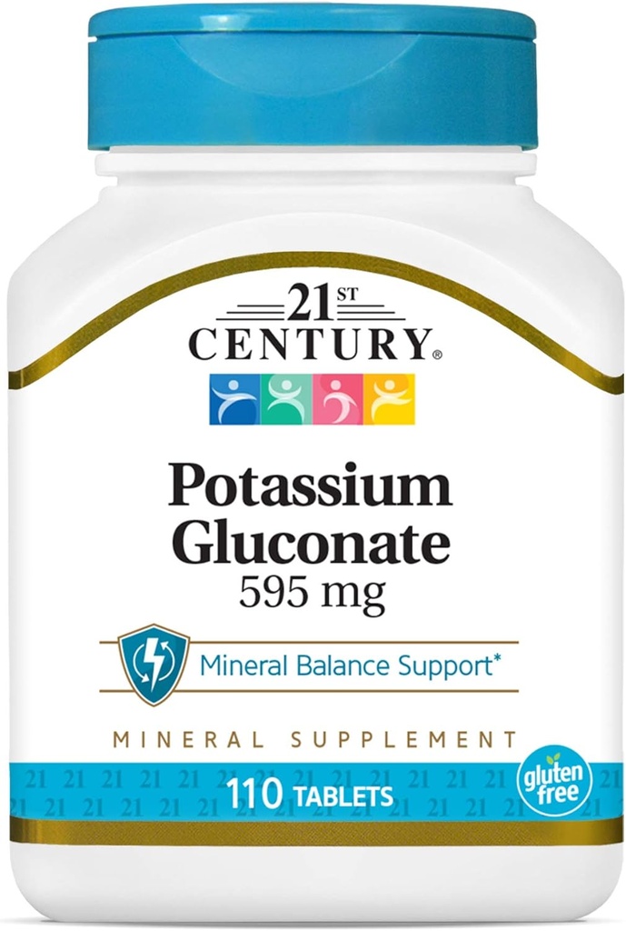21st Century Potassium 595 מ"ג טבליות, 110 Count (Pack of 3)