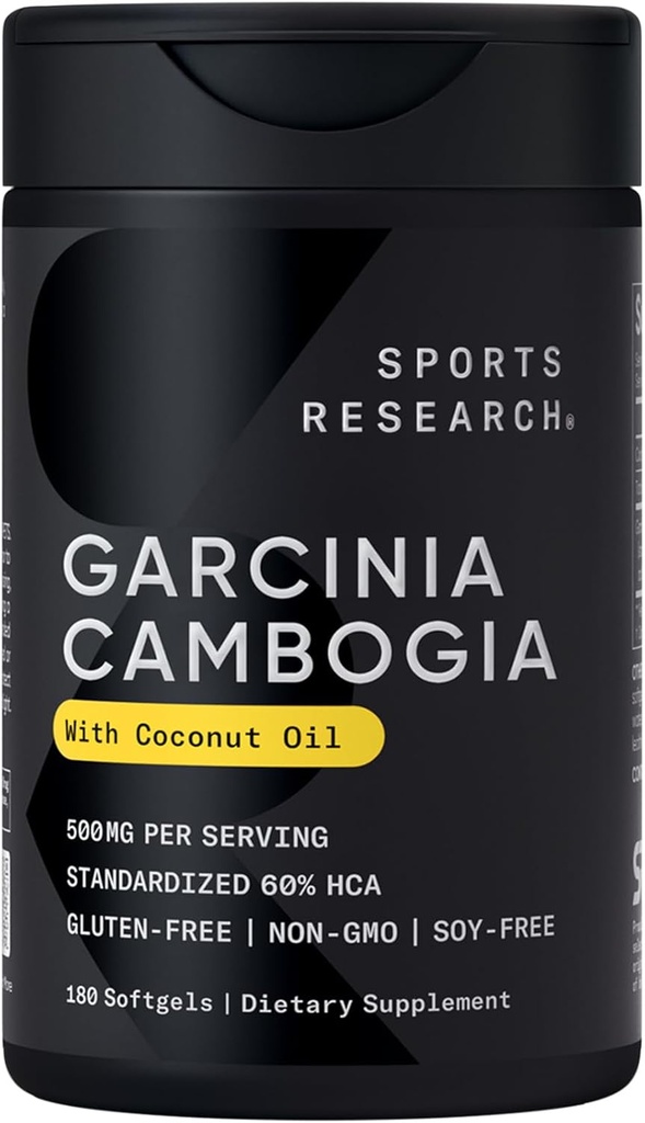 מחקר ספורט Garcinia Cambogia לחלץ (60% HCA) עם שמן קוקוס אורגני אקסטרה Virgin