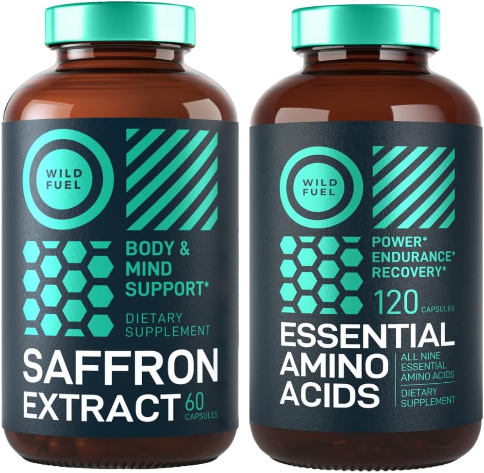 Essential Amino Acid תוסף ו- Pure Saffron לחלץ אנרגיה ו Mood Bundle