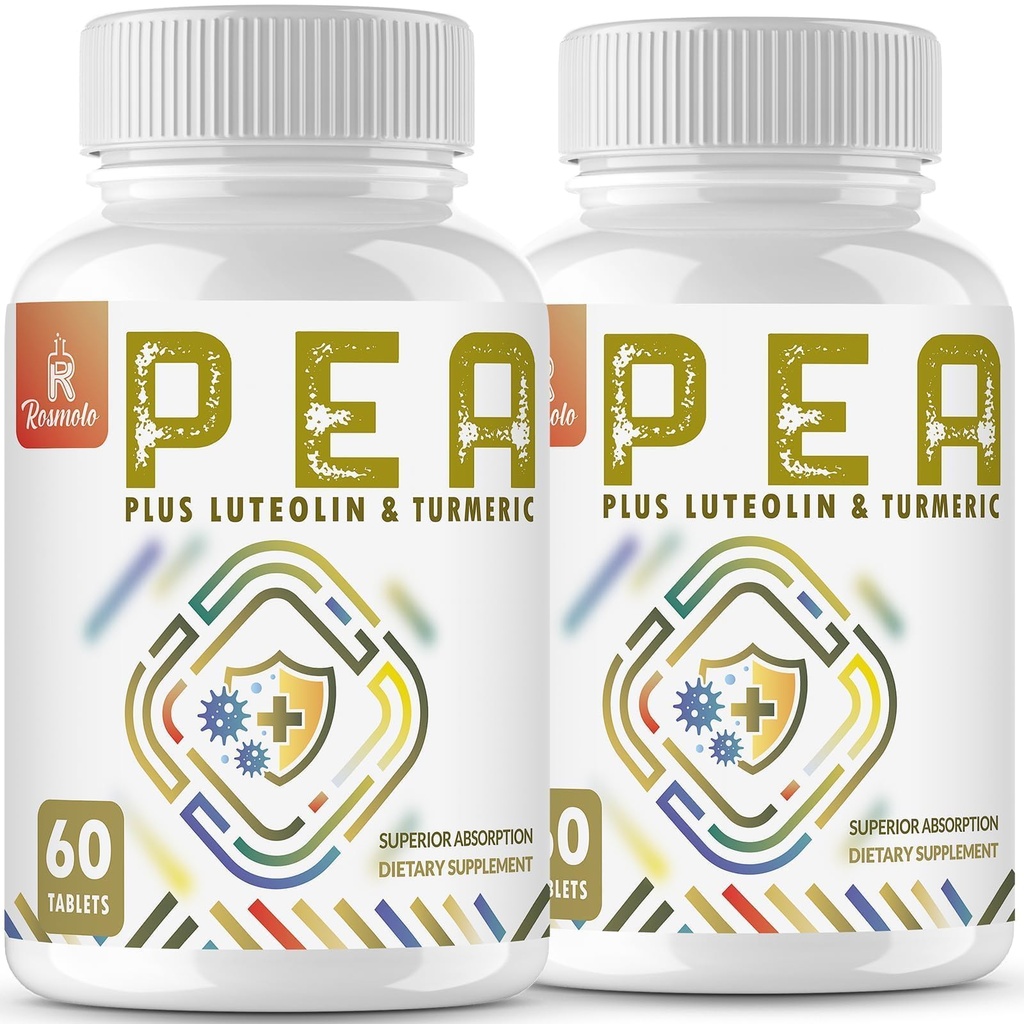 1500 MGitoylethanolamide עם Luteolin 98% ו Turmeric, High Absorption, Micronized Pea תוספת עבור discomfort Management- USA Made - 120 טבליות