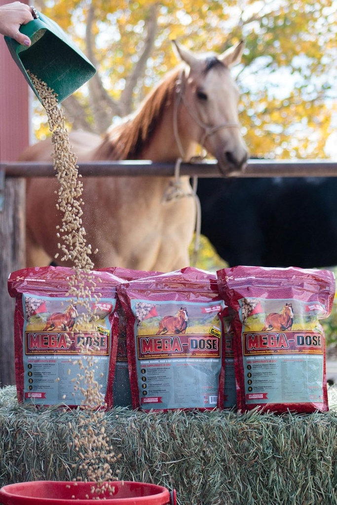 Mega Dose 40 lb, Equine ויטמין מינרלים עם שירות מלא של תוספת משמר סוסים ו Hoof Guard