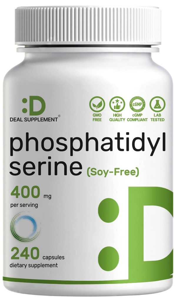 תוסף Phosphatidylserine, 400 מ"ג, 240 קפסולות - Soy Free Sunflower Lecithin Source