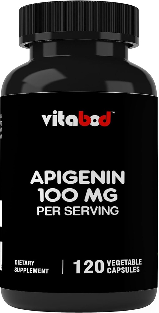 Apigenin 100 מ"ג לשרת - 120 קפסולות ירקות - Raw Plant Extract from Chamomile Flower - Non Habit Forming - Active Bioflavonoids & Antioxidants