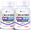 HealthFare Melatonin 60mg | Pack of 2 | 90 Veg כמוסות כל אחד | High-Strength Formula | Vegetarian, non-GMO, Gluten-Free | Made in the USA