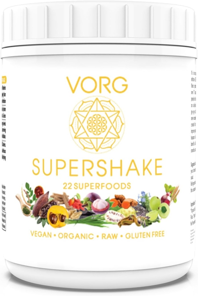 VORG SuperShake - The Ultimate Superfood Mix, Nourish with 22 Powerful Superfoods משפר את השיער, העור, מערכת החיסון, העיכול, ותפקוד מיוכוני - 158 משרתים