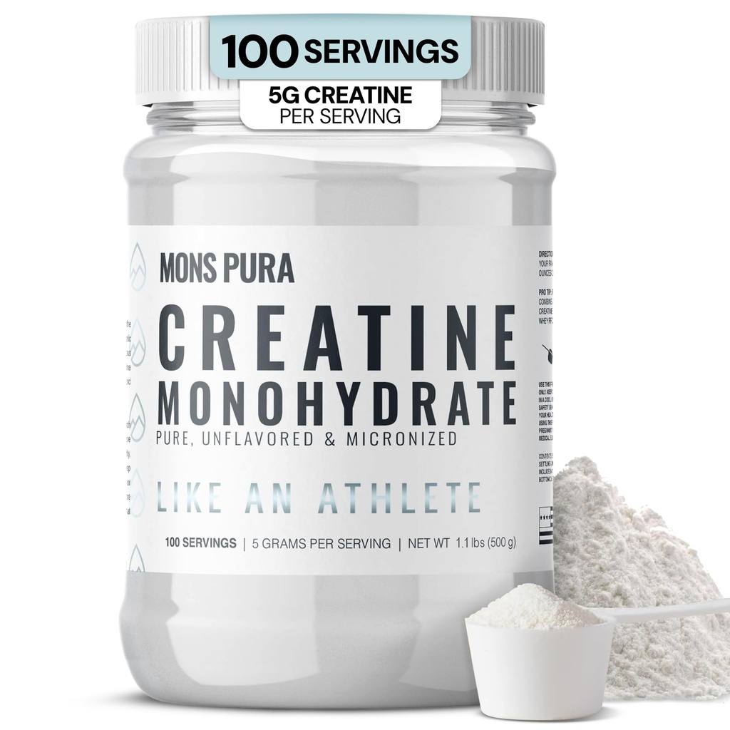 100% אבקת Monohydrate Pure Creatine Monohydrate - 500g | Micronized, Unflavored