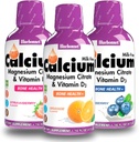Bluebonnet נוזל Calcium Citrate Magnesium Citrate, ויטמין D3- Bundle של אורנג, Blueberry ו- Strawberry Flavor, 3 בקבוק של 16 Fl Oz כל אחד (48 Fl Oz Total)
