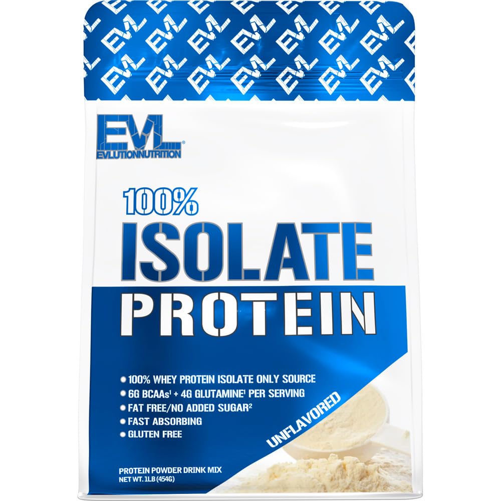 תזונה 100% Isolate, Whey Isolate אבקת חלבון, 25 G של חלבון מהיר Absorbing, No Sugar הוסיף, Low-Carb, Gluten-Free (Unflavored, 1 LB)