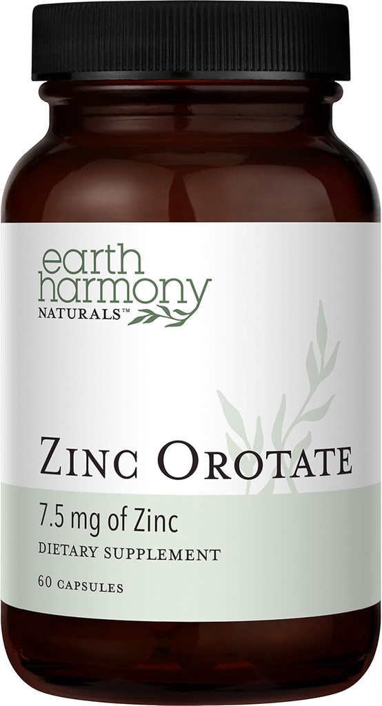 Znc Orotate 7.5mg טבעוני תוספת - חזק Antioxidant Properties תמיכה Immune System Function, Energy and Metabolism - Liver, Bone, Joint & Heart Health - Non-GMO & Gluten Free - 60 קפסולות